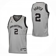 Maglia San Antonio Spurs Dylan Harper No 2 Statement 2025-26 Grigio