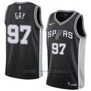 Maglia San Antonio Spurs Rudy Gay #97 Icon 2018 Nero