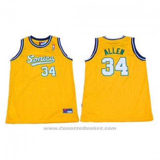 Maglia Seattle SuperSonics Ray Allen #34 Historic Giallo