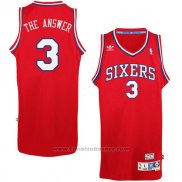 Maglia Soprannome Philadelphia 76ers The Answer #3 Rosso