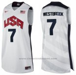 Maglia USA 2012 Russell Westbrook #7 Bianco