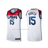 Maglia USA 2021 Devin Booker NO 15 Bianco