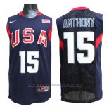 Maglia Usa 2008 Anthony #15 Blu