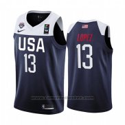 Maglia Usa Brook Lopez #13 2019 FIBA Basketball World Cup Blu