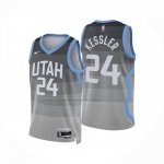 Maglia Utah Jazz Walker Kessler No 24 Citta 2025-26 Grigio