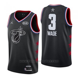 Maglia All Star 2019 Miami Heat Dwyane Wade #3 Nero