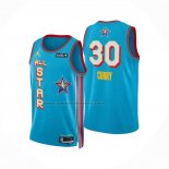 Maglia All Star 2025 Stephen Curry No 30 Blu Claro