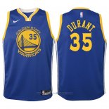 Maglia Bambino Golden State Warriors Kevin Durant #35 2017-18 Blu