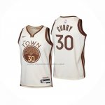 Maglia Bambino Golden State Warriors Stephen Curry No 30 Citta 2025-26 Crema