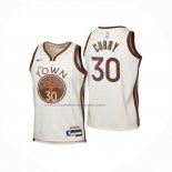 Maglia Bambino Golden State Warriors Stephen Curry No 30 Citta 2025-26 Crema