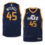 Maglia Bambino Utah Jazz Donovan Mitchell Icon #45 2017-18 Blu