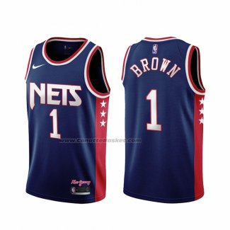 Maglia Brooklyn Nets Bruce Brown NO 1 Citta 2021-22 Blu