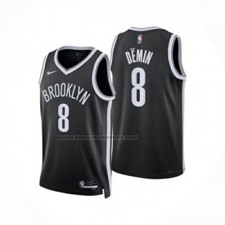Maglia Brooklyn Nets Egor Demin No 8 Icon 2025-26 Nero