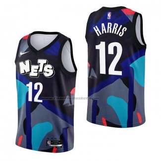 Maglia Brooklyn Nets Joe Harris #12 Citta 2023-24 Nero