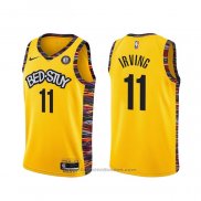 Maglia Brooklyn Nets Kyrie Irving #11 Citta 2020-21 Giallo