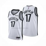 Maglia Brooklyn Nets Michael Porter Jr. No 17 Association 2025-26 Bianco