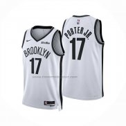 Maglia Brooklyn Nets Michael Porter Jr. No 17 Association 2025-26 Bianco