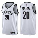 Maglia Brooklyn Nets Timofey Mozgov #20 Association 2017-18 Bianco