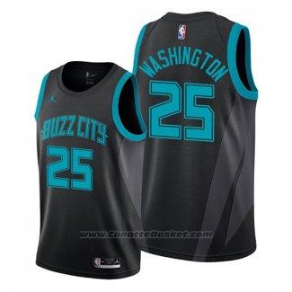 Maglia Charlotte Hornets P.j. Washington #25 Citta 2018-19 Nero