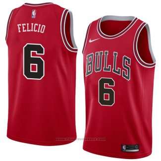 Maglia Chicago Bulls Cristiano Felicio #6 Icon 2018 Rosso