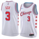 Maglia Chicago Bulls Omer Asik #3 Citta 2018 Bianco