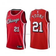 Maglia Chicago Bulls Thaddeus Young NO 21 Citta 2021-22 Rosso