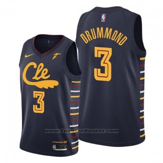 Maglia Cleveland Cavaliers Andre Drummond #3 Citta 2019-20 Blu