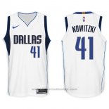 Maglia Dallas Mavericks Dirk Nowitzki #41 2017-18 Bianco