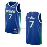 Maglia Dallas Mavericks Dwight Powell #7 Citta 2022-23 Blu