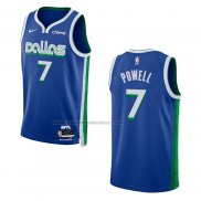 Maglia Dallas Mavericks Dwight Powell #7 Citta 2022-23 Blu