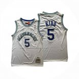 Maglia Dallas Mavericks Jason Kidd No 5 Mitchell & Ness 1994-95 Bianco