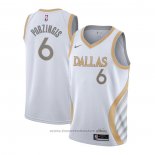 Maglia Dallas Mavericks Kristaps Porzingis #6 Citta 2020-21 Bianco