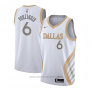 Maglia Dallas Mavericks Kristaps Porzingis #6 Citta 2020-21 Bianco