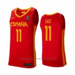 Maglia Espana Sebas Saiz #11 2019 FIBA Baketball World Cup Rosso