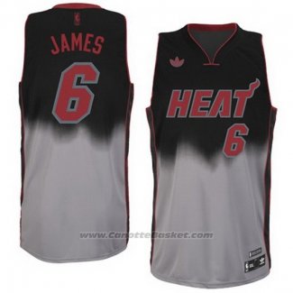 Maglia Fadeaway Moda LeBron James #6 Grigio