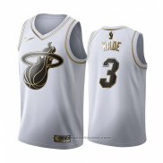 Maglia Golden Edition Miami Heat Dwyane Wade #3 Bianco