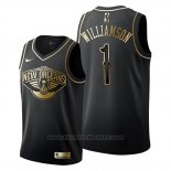 Maglia Golden Edition New Orleans Pelicans Zion Williamson #1 Nero