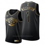 Maglia Golden Edition New Orleans Pelicans Zion Williamson #1 Nero