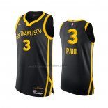 Maglia Golden State Warriors Chris Paul #3 Citta Autentico 2023-24 Nero