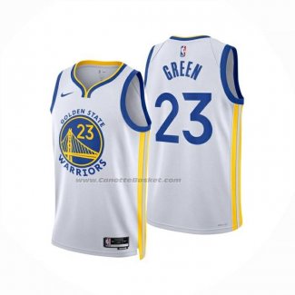 Maglia Golden State Warriors Draymond Green No 23 Association 2024-25 Bianco