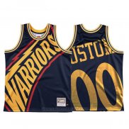 Maglia Golden State Warriors Personalizzate Mitchell & Ness Big Face Blu