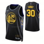 Maglia Golden State Warriors Stephen Curry NO 30 Citta 2021-22 Nero