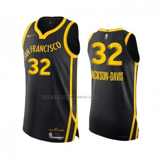 Maglia Golden State Warriors Trayce Jackson-davis #32 Citta Autentico 2023-24 Nero