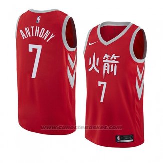 Maglia Houston Rockets Carmelo Anthony #7 Citta 2018 Rosso