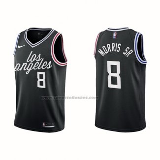 Maglia Los Angeles Clippers Marcus Morris Sr. NO 8 Citta 2022-23 Nero