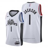 Maglia Los Angeles Clippers Reggie Jackson #1 Classic 2019-20 Bianco