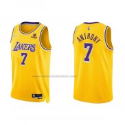 Maglia Los Angeles Lakers Carmelo Anthony NO 7 75th Anniversary 2021-22 Giallo