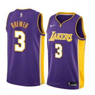 Maglia Los Angeles Lakers Corey Brewer #3 Statement 2018 Viola