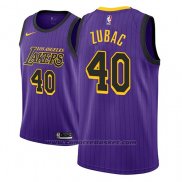 Maglia Los Angeles Lakers Ivica Zubac #40 Citta 2018 Viola