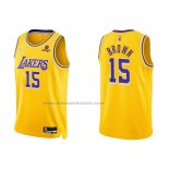 Maglia Los Angeles Lakers Jabari Brown NO 15 75th Anniversary 2021-22 Giallo